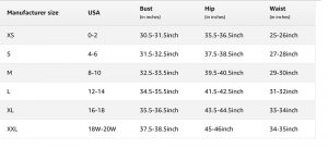 good energy swimsuit size chart